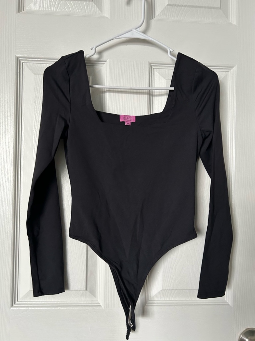 Francesca's Collections Black Long Sleeve Bodysuit